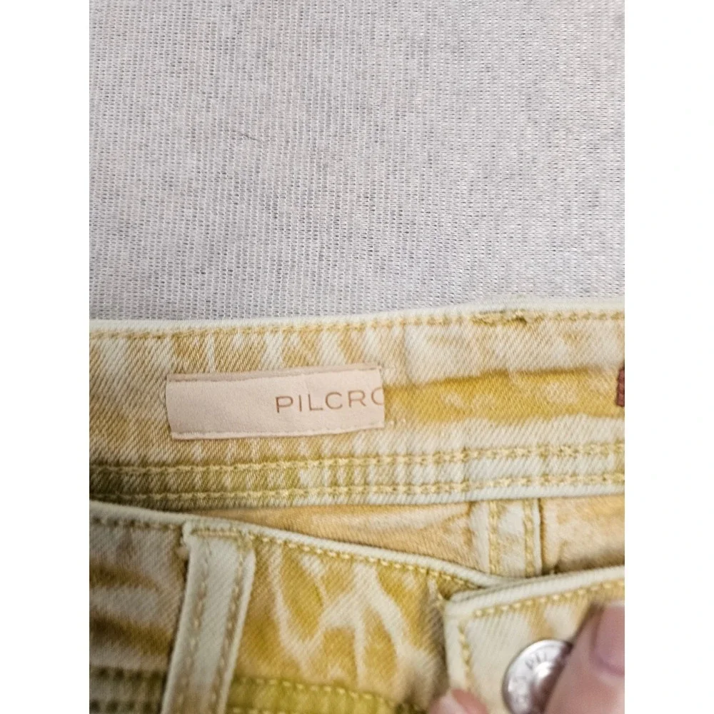 Pilcro and the Letterpress Slim Boyfriend Jeans Yellow Acid Wash Size 26 Anthro